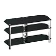ST42B3CM Black 3 Shelf Glass Stand Suitable for LCD and Plasma up to 42