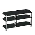 ST42B3CM Black 3 Shelf Glass Stand Suitable for LCD and Plasma up  to 42"
