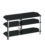 ST42B3CM Black 3 Shelf Glass Stand Suitable for LCD and Plasma up to 42