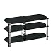 ST42B3CM Black 3 Shelf Glass Stand Suitable for LCD and Plasma up to 55"