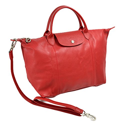 LONG CHAMP ロンシャン トートバッグ ハンドバッグ ル プリアージュ キュイール M 折りたたみ レザー レッド 1515 737 045 画像