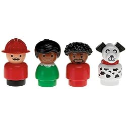 Fisher-Price Little People Nostalgic Figure Four-Pack Husband & Wife Duo, Fireman, Dalmation