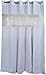 Arcs & Angles HBH08VIS01 Hookless Shower Curtain with Clear Window White