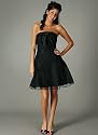Strapless Bow Tea-Length Formal for Bridesmaid Formal Prom