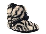 WOMENS SLIPPERS BOOTS WARM WINTER LADIES BOOTIES FLEECE FUR SOFT POM POM SIZES 3 - 8