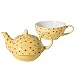 Yedi Houseware Classic Coffee and Tea Polka Dot Tea For One Set, Yellow