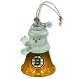 Pack of 3 NHL Boston Bruins Snowman Bell Christmas Ornaments 2.5"