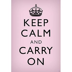 Keep Calm and Carry On (Motivational, Light Pink) Art Poster Print