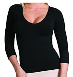 N-fini Shapewear 3/4 Sleeve V-Neck Tank Style #550 (Black or Nude) Available in SM to 4XL
