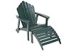 Jack Post Jennings JN-22H Adirondack Chair & Ottoman Painted Green