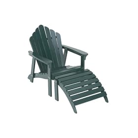 Jack Post Jennings JN-22H Adirondack Chair and Ottoman Painted Green by