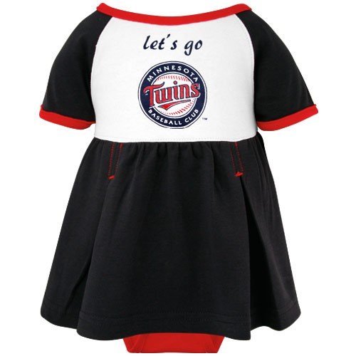 Majestic Minnesota Twins Infant Girls Tri-Color Creeper Dress (3-6 Months)