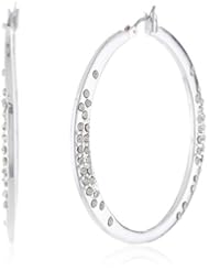 Kenneth Cole New York "Pave Item Boost" Silver Pave Hoop Earrings