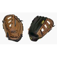 12 1 2 A2K&reg; Reinforced Single Post Web Outfielder's Baseball Glove from Wilson (Worn... by Wilson