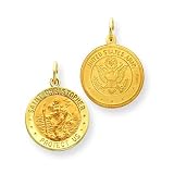 14k Reversable US Army St. Christopher Pendant