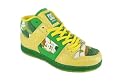 DC MANTECA 2MX LADIES LEATHER & CANVAS MID TOP SKATE SHOES EMERALD/YELLOW
