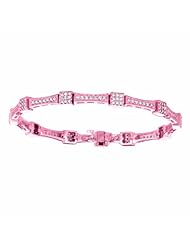 1.51 Carat Diamond Square Cluster Round Bracelet 14K Pink Gold