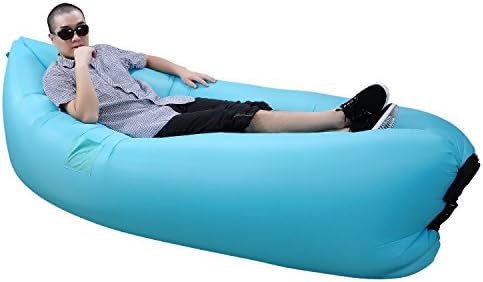 Doopro Inflatable Lounger Air Sleeping Bag Bed Lounger Air Mattress Couch Hammock Sofa bags Waterproof Compression Sacks for Outdoor Hiking Camping Beach Hangout Bag with extra Tent Peg (Dark Blue)