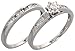 14 Karat Weissgold 2-Teilen Hochzeit Ring Set, mit 0.43 Karat Baguetteschliff & Brilliantschliff Diamanten, (6mm) breit