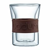 bodum PRESSO シリコンバンド付ダブルウォールグラス 0.2L BR 2個セット 10952-906