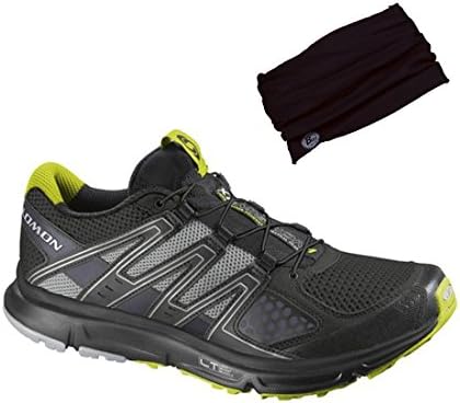 Salomon Mens XR Mission Blk/Light Onix/Organic Grn - With Free UV Buff Bandana (13)