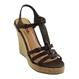 POMMEL Women's Espadrille Wedge Sandals Brown