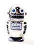 Silver ROBOT Salt & Pepper Shakers Set, Magnetic