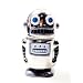 Silver ROBOT Salt & Pepper Shakers Set, Magnetic