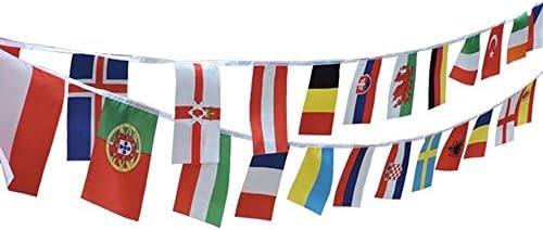 UEFA Euro Cup France 2016 String Flag Banners International Flag Bunting by World Sports Fanatics® - Multiple Sizes Available (13 x 8 inches, UEFA Euro Cup 2016 France)