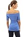 PattyBoutik Women's Off Shoulder Elbow Sleeve Top
