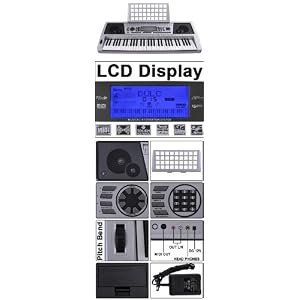 61 Keys Music Electronic Keyboard Instrument Silver