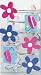 Pink Blue Flower Bathroom Shower Curtain Hook Set