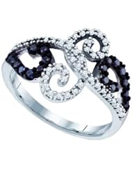 0.33CT BLACK DIAMOND MICRO PAVE RING