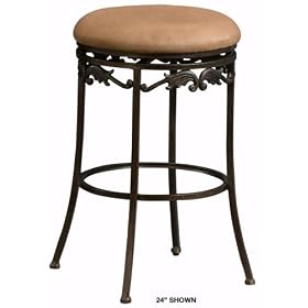 Click here to buy Venice Backless Bar Stool Brwn Faux Suede Antique Steel by Home Decorators Collection.