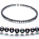 PearlsOnly Bliss Black 6-7mm A Freshwater Pearl Necklace 18 inch