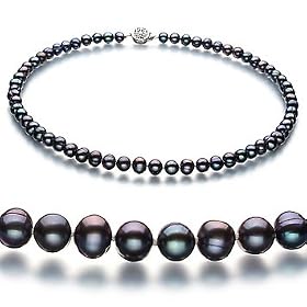 Bliss Black 6-7mm A Freshwater Pearl Necklace 18 inch