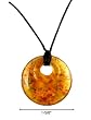 Necklace - N73 - Murano Glass Style - Round Shape ~ Topaz with Flecks