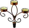 Twine Wine Bottle Candelabra, Copper/Brown