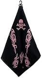 Women's Black Pearl Skull Golf Towel by BeeJo