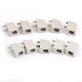 【ノーブランド品】純銅+プラスチック製　DC 5.5 X 2.1mm 電源 ソケット メスジャック コネクタ 10個 オフ ホワイト