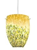 41mvAj8FdwL. SL160  Alfa Lighting P204MPG STN WTL Art Glass Open Vase Halogen Line Voltage Pendant, Satin Nickel with Water Lilies Shade