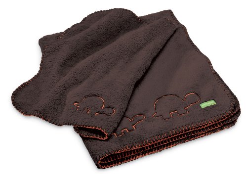 Ambajam Cuddle-Up Baby Blanket Set, Chocolate Brown/Orange Trim picture