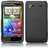 HTC SENSATION 4G RUBBERIZED TRANSPARENT BACK COVER CASE - BLACK (dark grey/ ....