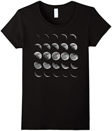 Women's Moon Phases Shirt - Moon Phases T Shirt XL Black