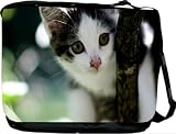Rikki KnightTM Cat by Tree Design Messenger Bag - Book Bag - Unisex - Ideal Gift for all occassions!