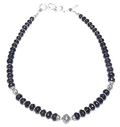 Fashion Necklace Silver Smokeyquartz Gemstone Jewelry 18.25 inches (gnklc205)