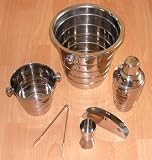 Bar Set,Cocktail Set,6 tlg.,Shaker,Cocktailbesteck,Eiswürfelzange,Sektkühler,Serviettenhalter