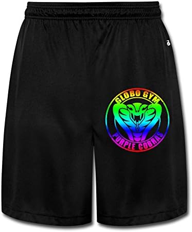 YQUE56 Men's Globo Gym Purple Cobras Shorts Sweatpants Color Black Size XL