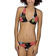 Xhilaration&reg; Juniors Hibiscus 2 pc. Bikini Swimsuit- Black with Pink Flowers