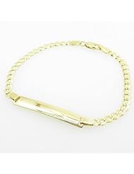 Womens 10K Solid Yellow Gold curb link id bracelet Length - 7 inches Width - 3.5mm